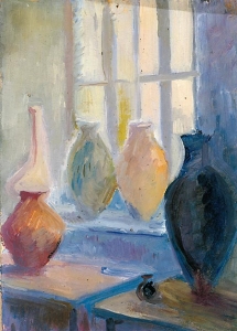 Jugs in the window