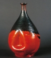 Red and black vase